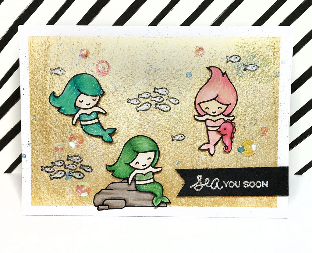 Maya Isaksson Lawn Fawn mermaid card